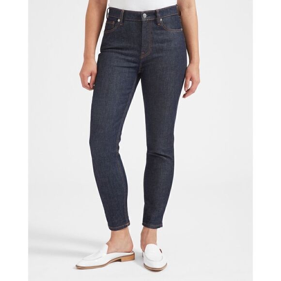 EVERLANE Ankle High Rise Skinny Jean in Dark Indigo, Size 32 - Picture 4 of 16